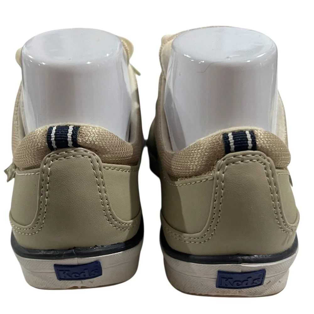 Keds Taupe‎ Leather Sneakers Women's Size 7.5 Preppy Comfort Casual - Picture 3 of 9